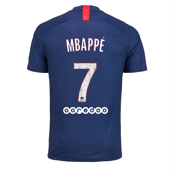 Trikot Paris Saint Germain NO.7 Mbappe Heim 2019-20 Blau Fussballtrikots Günstig